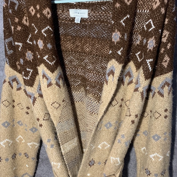 Lucky Brand Western Southwest belted Cardigan Sweater Sz L - Picture 3 of 10